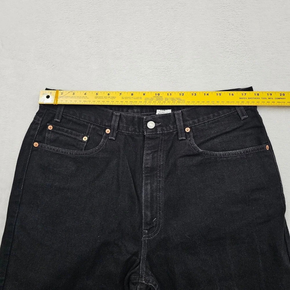 Levi's‎ 550 Relaxed Fit Jeans Mens 36x38 Tall Black Denim Tapered Vintage Skater